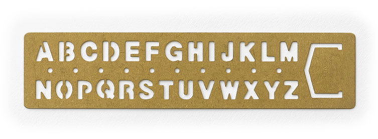 BRASS TEMPLATE BOOKMARK Alphabet  Traveler's Company